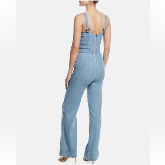 Alice + Olivia Chambray Sleeveless Jumpsuit Size 0 - Picture 3 of 13